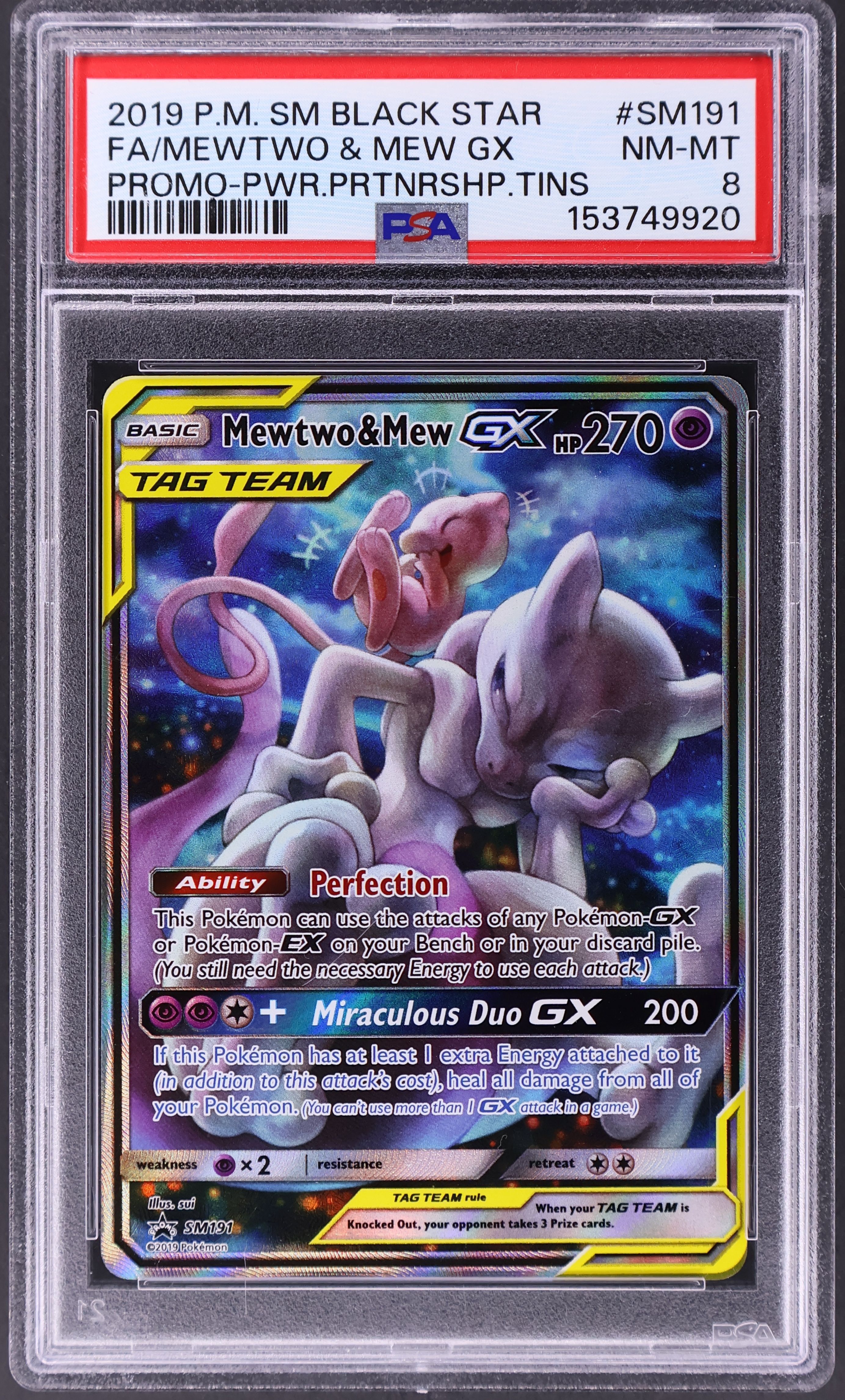 Full Art / Mewtwo & Mew Gx [Power Partnership Tins]